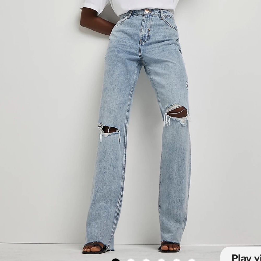 River Island high waist straight jeans/denim